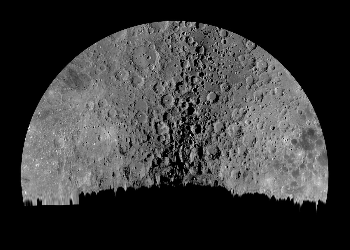 Detailed View of Lunar South Pole