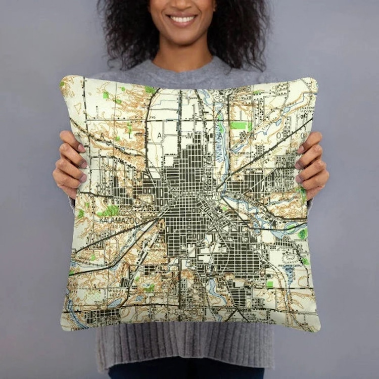 Custom Map Throw Pillow