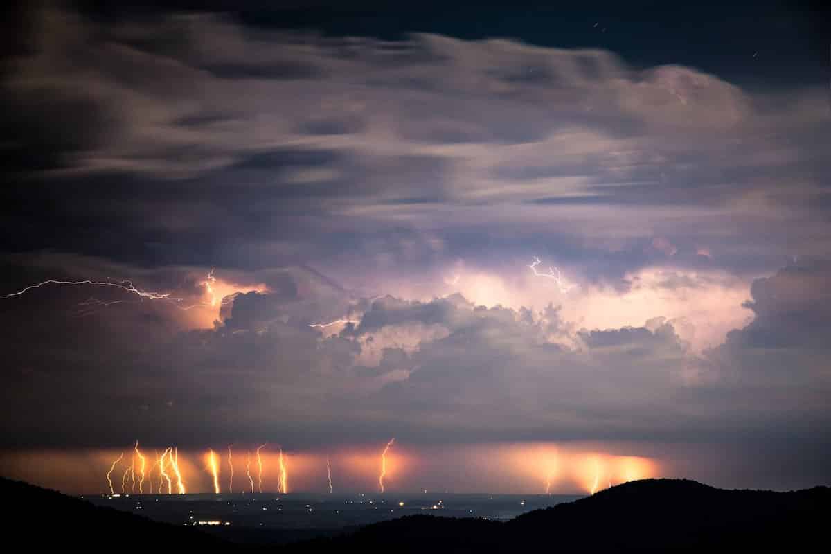 Lightning Over the Blue Ridge Mountains by Jason Rinehart