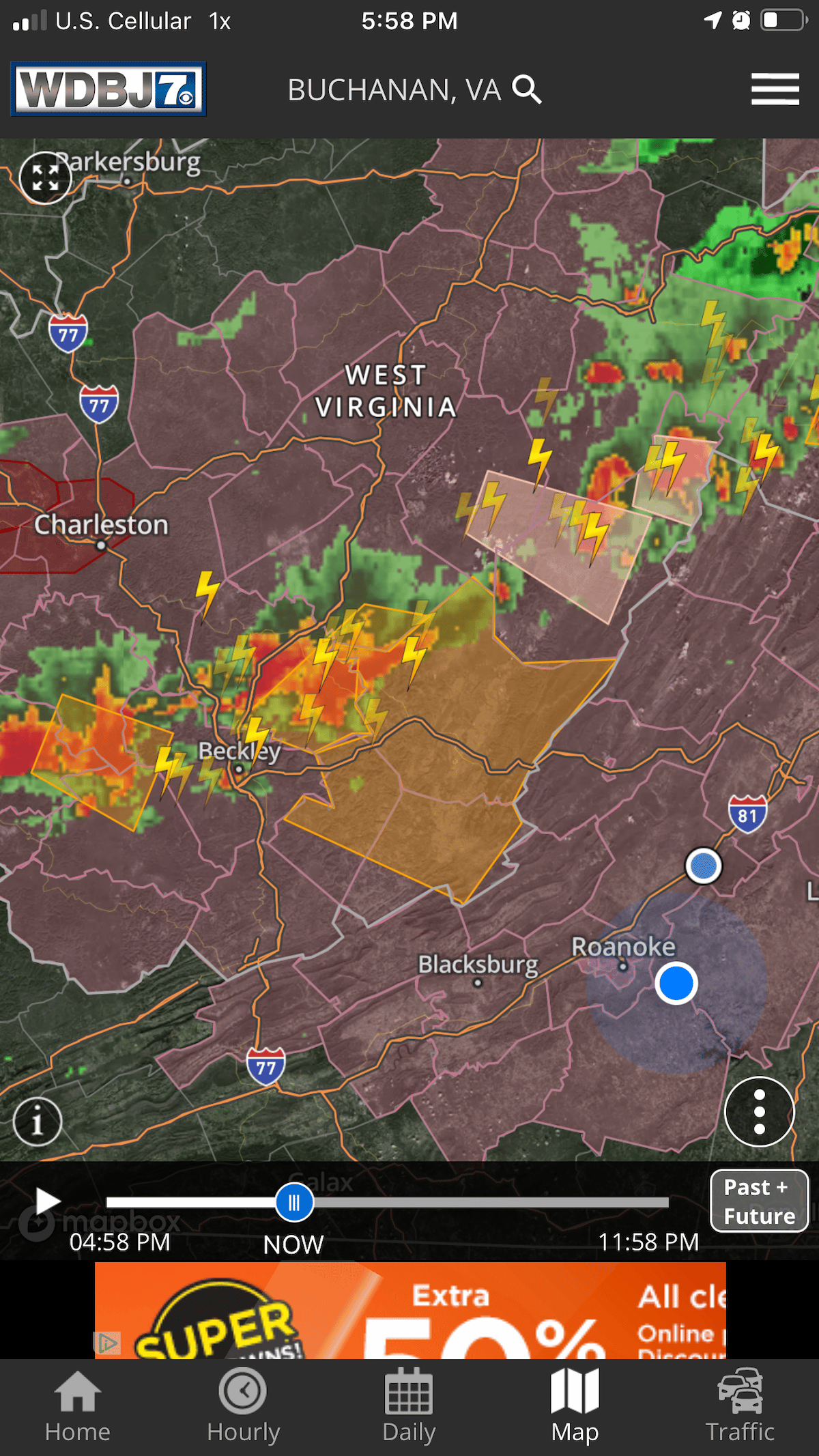 Radar of Storms in Virginia