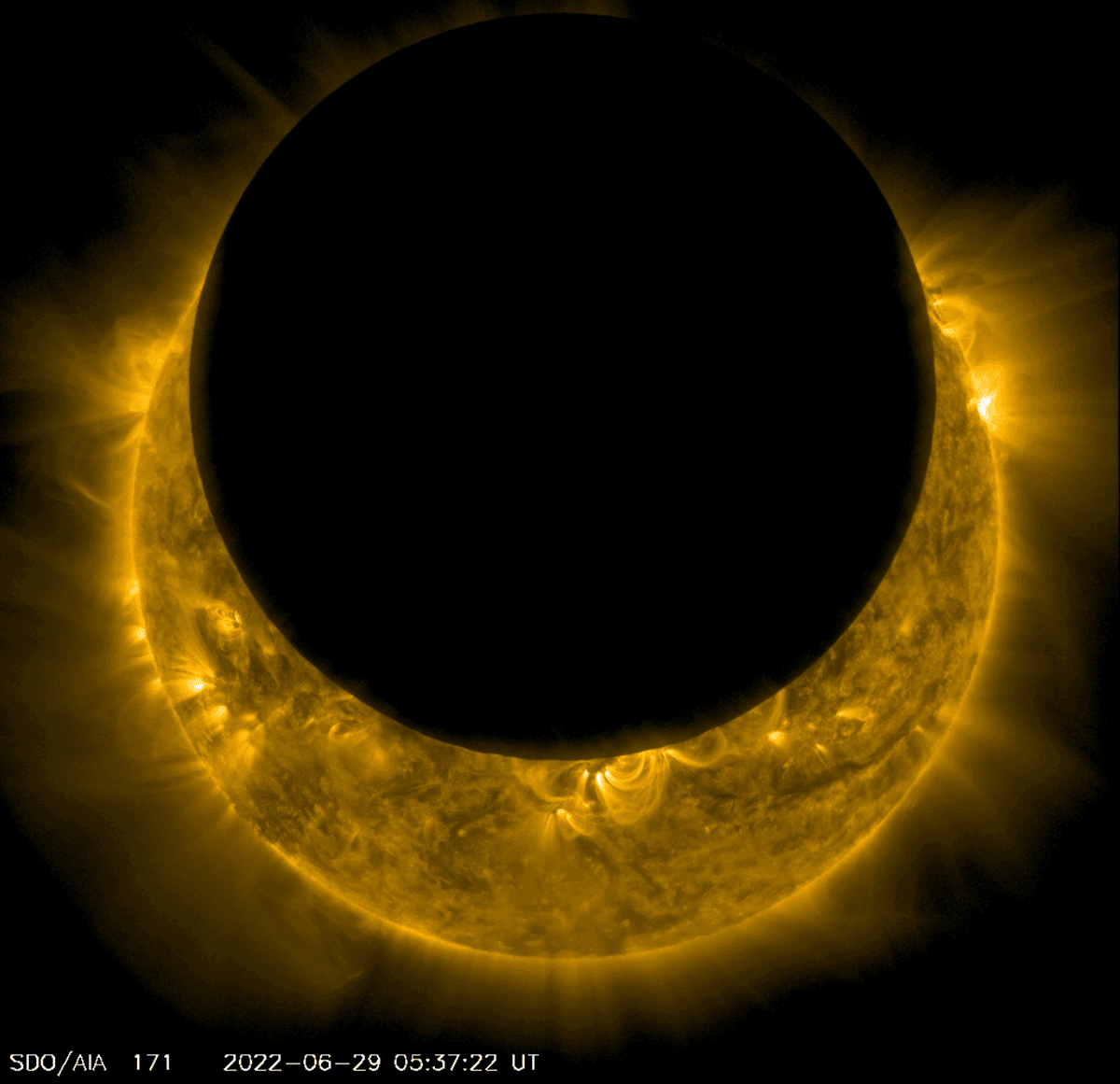 NASA Sun Mission Photographs Fiery Solar Eclipse From Space