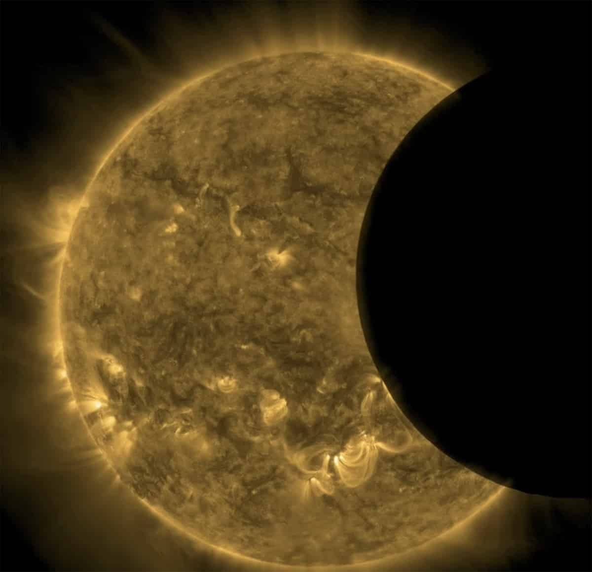 NASA Sun Mission Photographs Fiery Solar Eclipse From Space