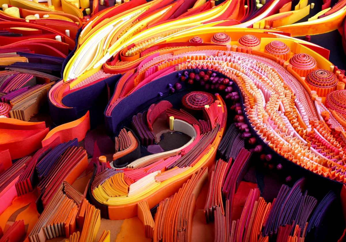 Yulia Brodskaya Creates Paper Quilling Artwork on Black Backgrounds