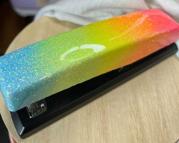 Rainbow Ombre Glitter Stapler