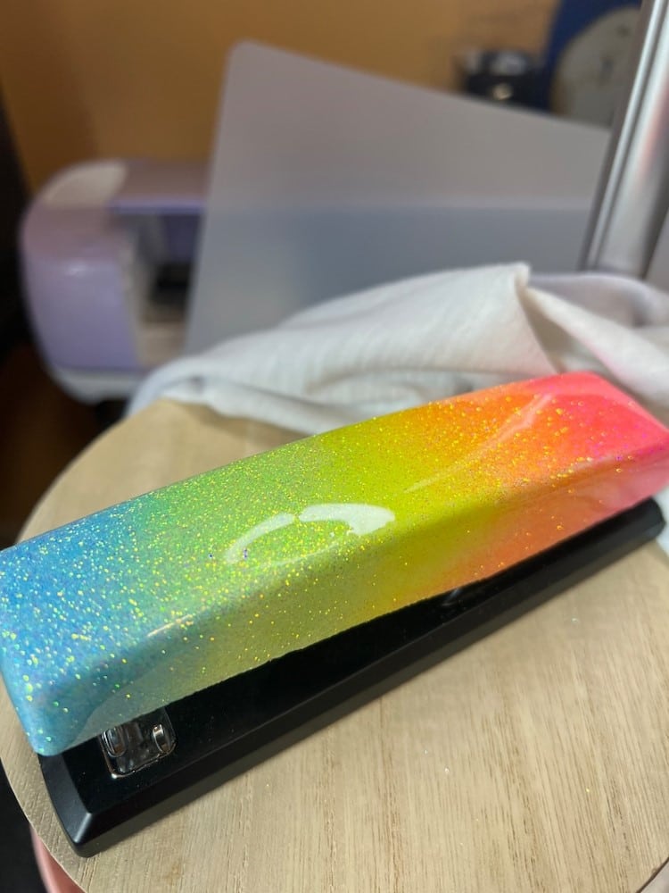 Rainbow Ombre Glitter Stapler