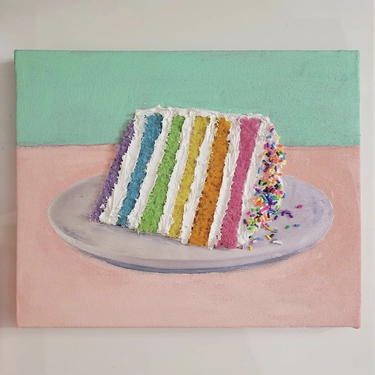 Embroidered Cake Painting by Heather Ríos