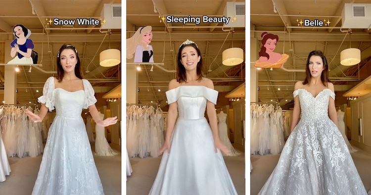 Lillie Ann Dawson Pairs Wedding Dresses With Disney Characters