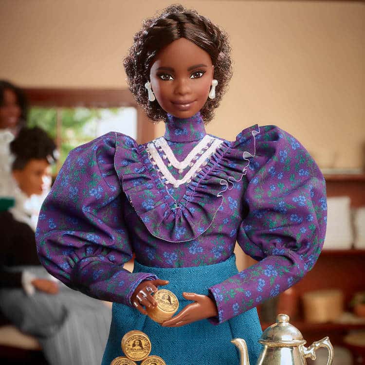 Mattel's New Madam C.J. Walker Doll Holding Mini Hair Product