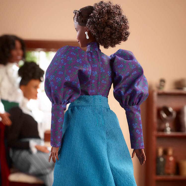 Mattel's new Madame CJ Walker doll from behind