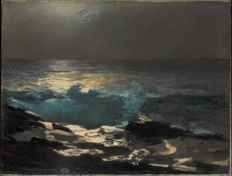 Moonlight, Wood Island Light by Winslow Homer