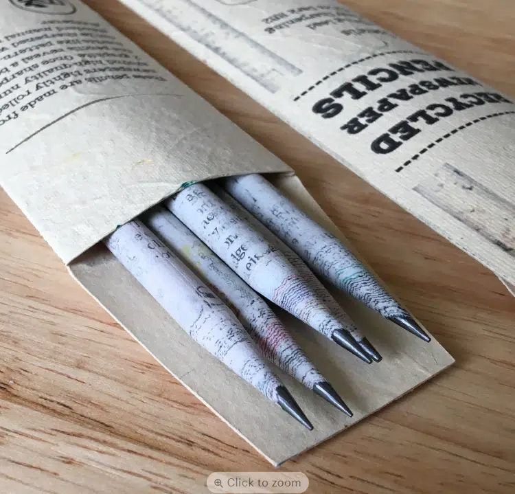 Recycled Newspaper Pencils