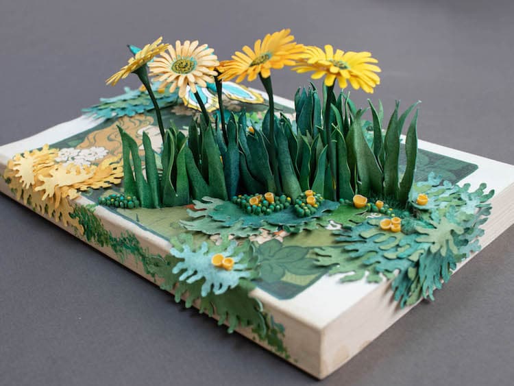 Book and Flora Sculptures by Stephanie Kilgast