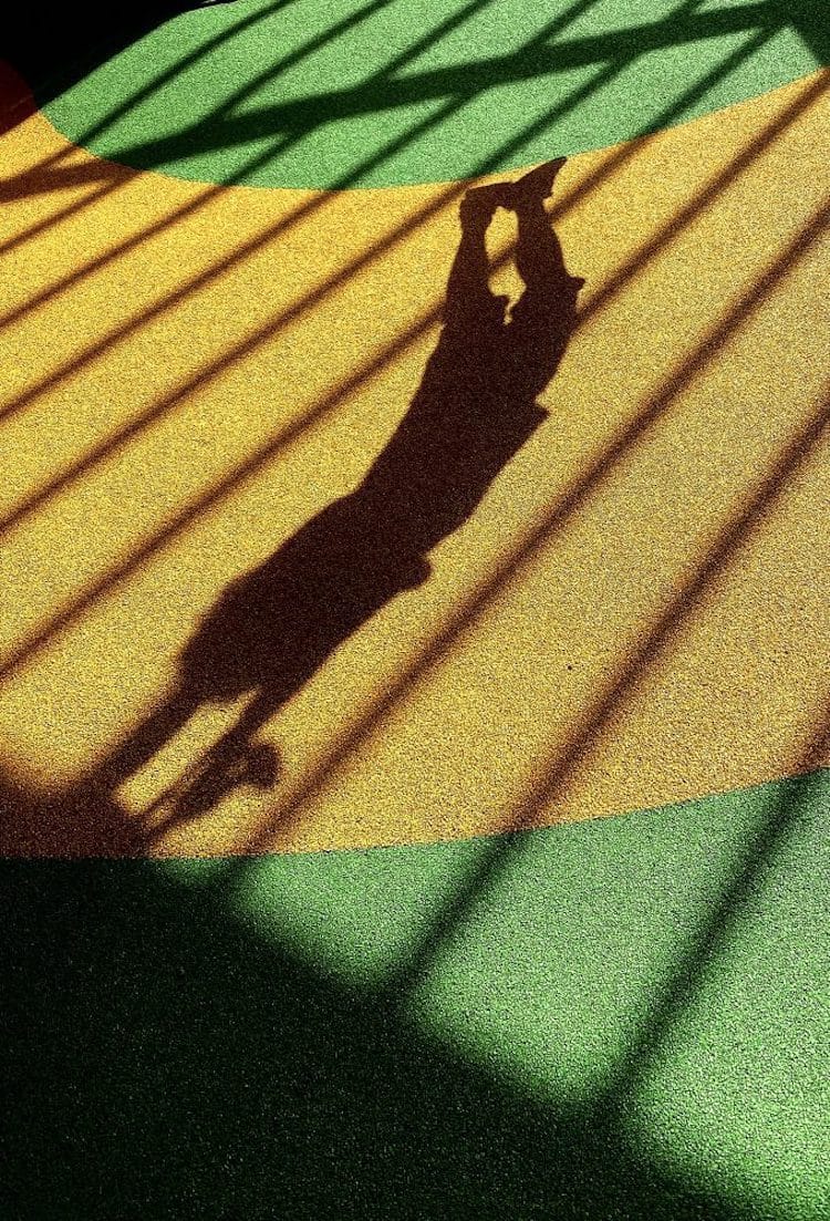 Shadow of a Person on a Basketball Court