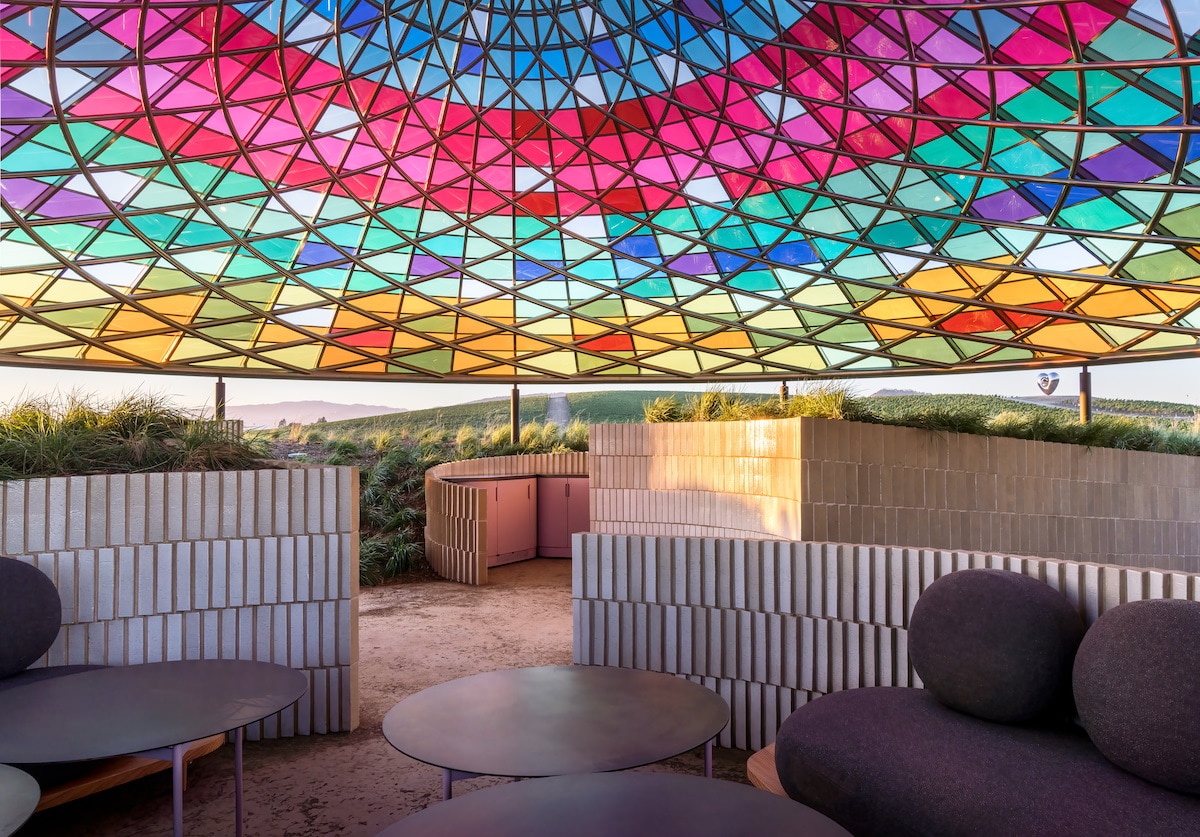 Colorful Mosaic Glass Canopy in Sonoma
