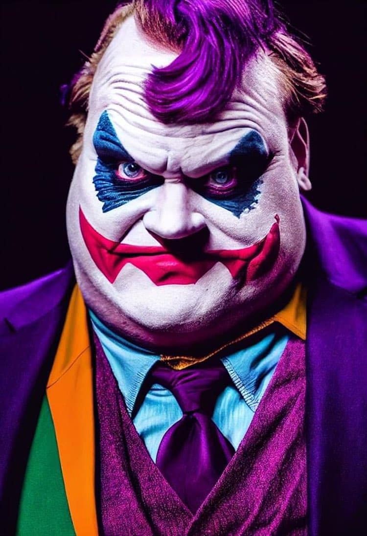 AI Generated Art of Chris Farley as the Joker
