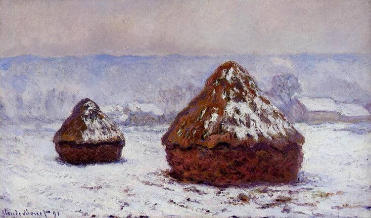 Haystacks White Frost Effect by Monet