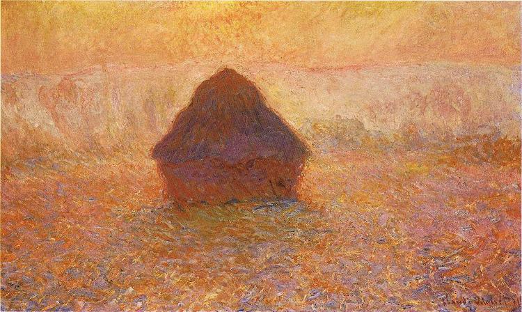 Haystacks Sun in the Mist by Monet