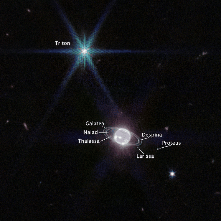 Neptuno a través del telescopio espacial James Webb