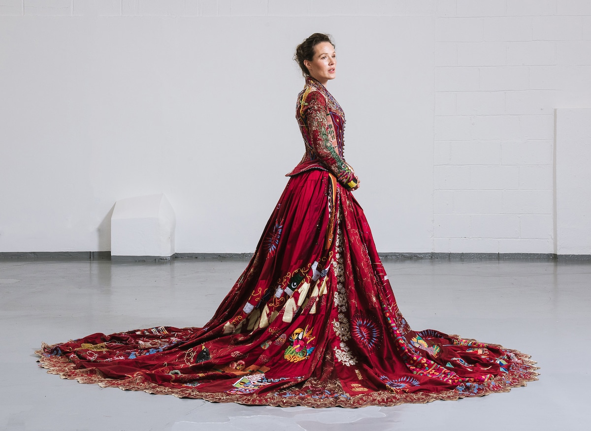 Intricate Red Dress Was Made by Artists from the Around the World