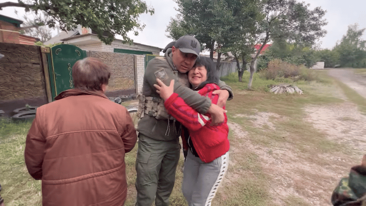 Ukrainian Soldier Reuniting with His Mother