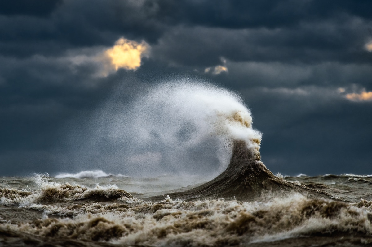 Waves Crashing on Lake Erie