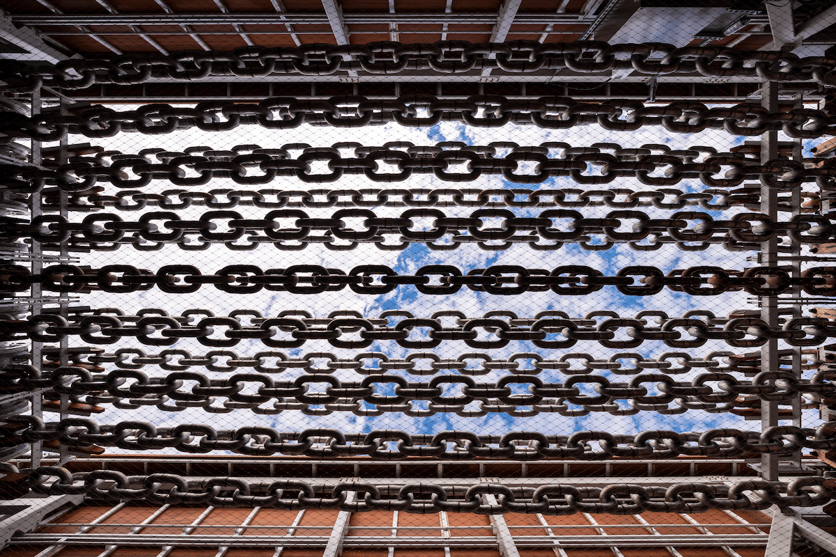 Moving Chains on Governors Island by Charles Gaines