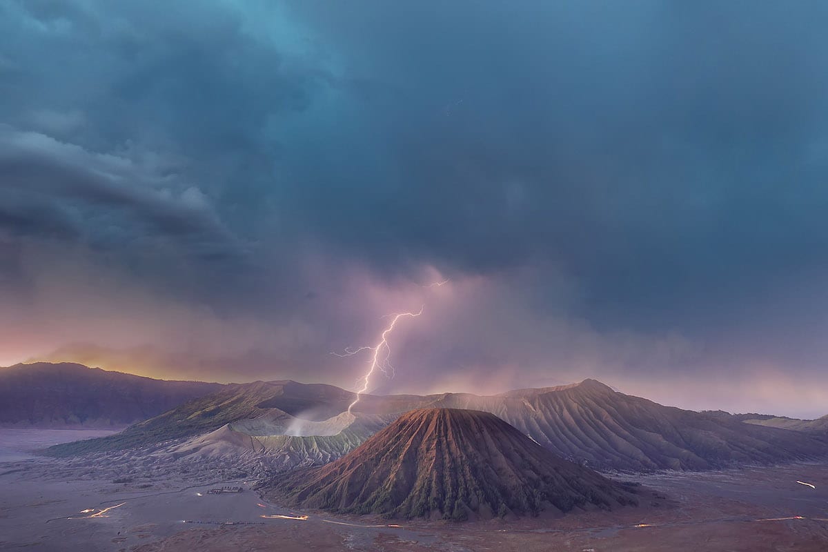 Lightning Over Mount Bromo