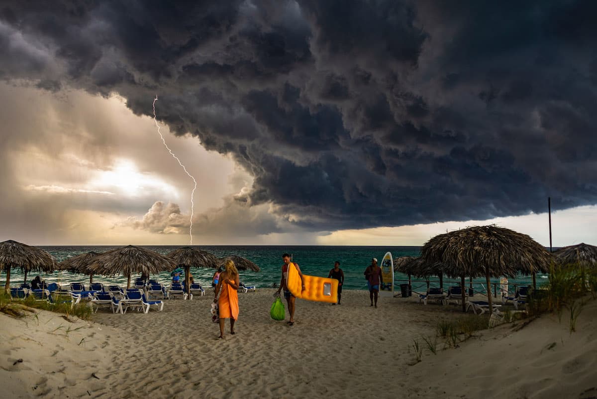 Storm Clouds and Lightning at Varadero Beach in Cuba