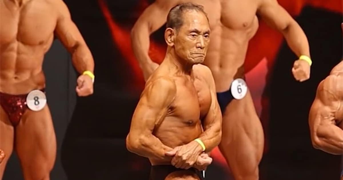 86-Year-Old-Japanese Bodybuilder Breaks His Own Record
