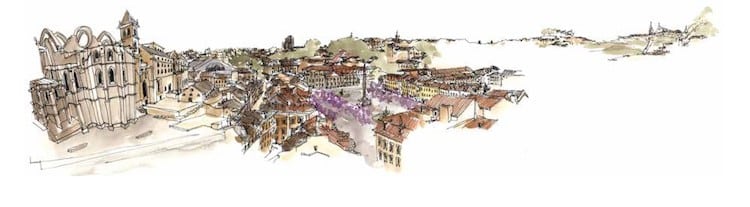 Urban Sketchers - Mario Linhares, Panoramas and Vertical Vistas