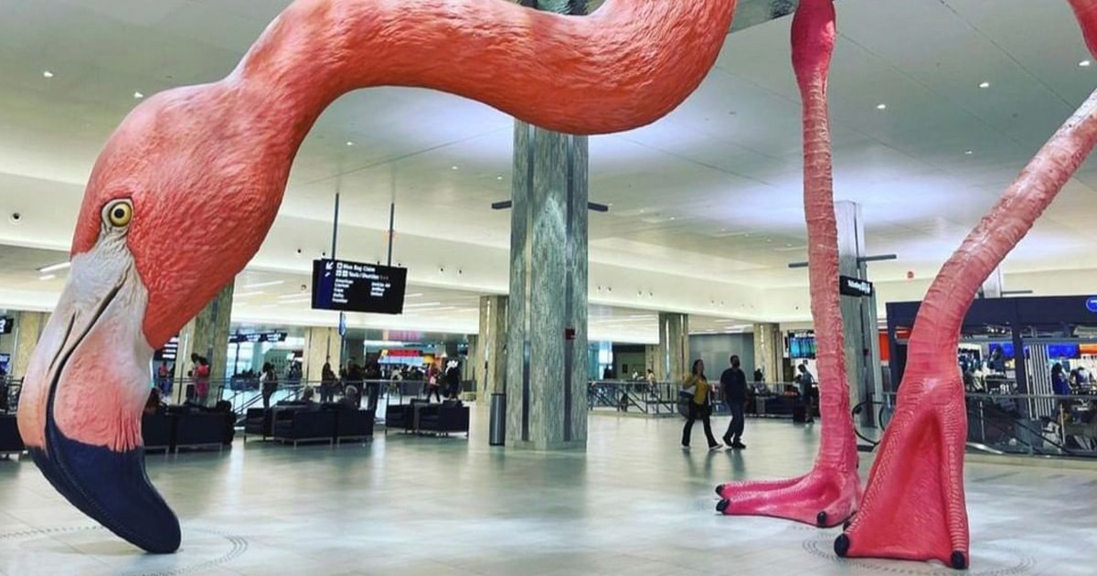 Tampa Airport Debuts Monumental Flamingo Art Sculpture