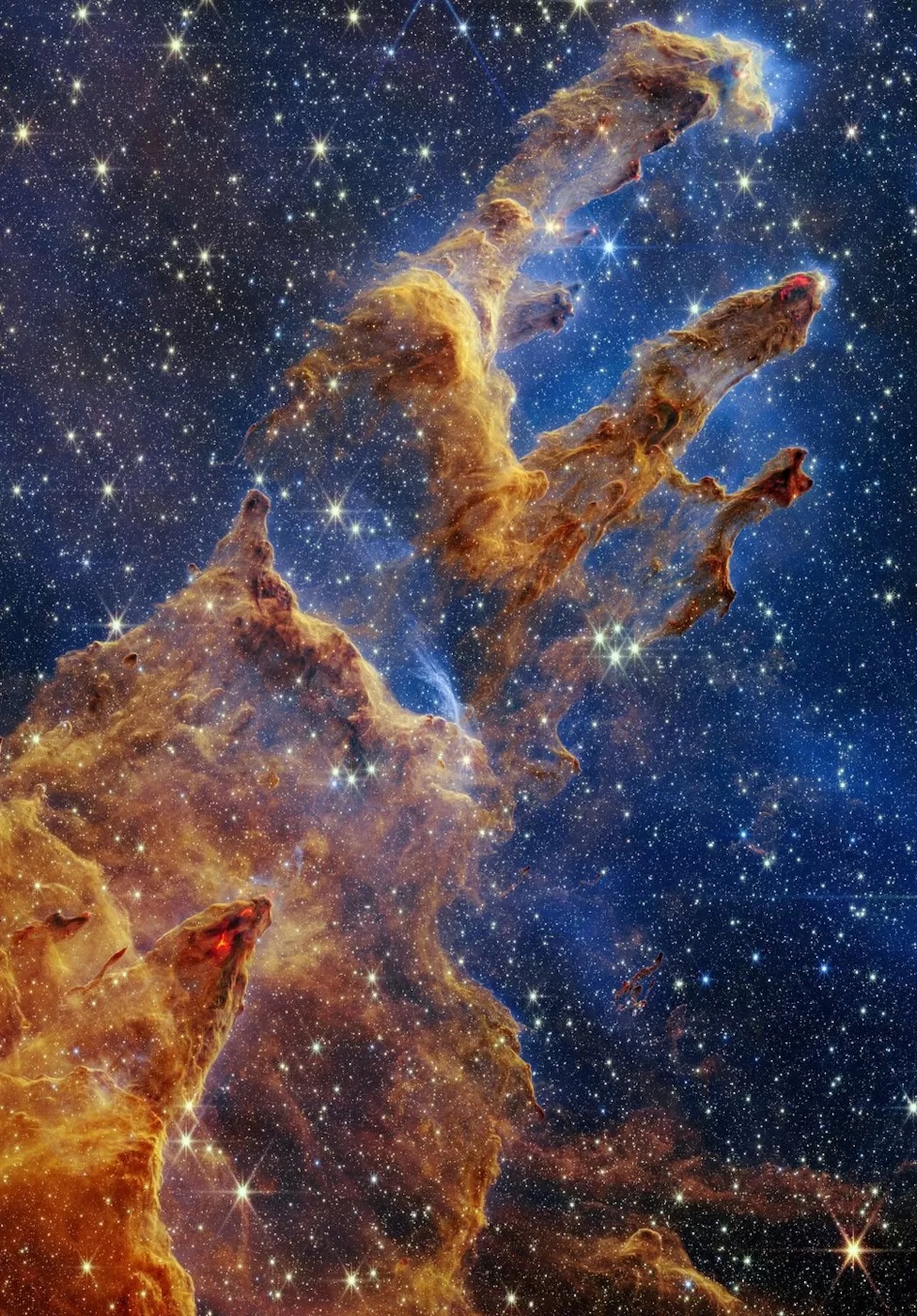 Image of the Pillars of Creation Captured by the James Webb Space Telescope