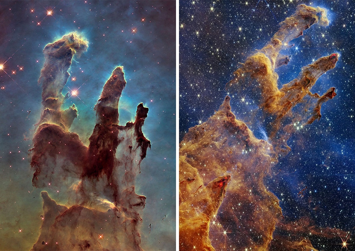 Image of the Pillars of Creation Captured by the James Webb Space Telescope