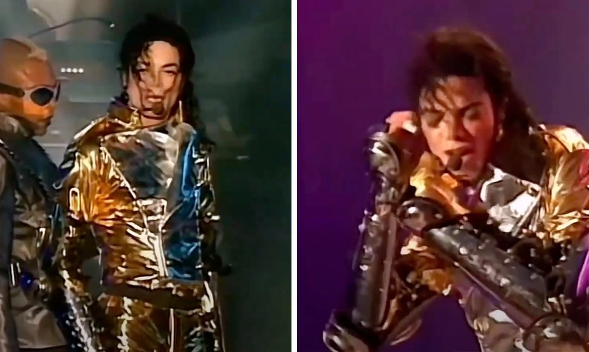 Michael Jackson performing in Copenhagen in 1997