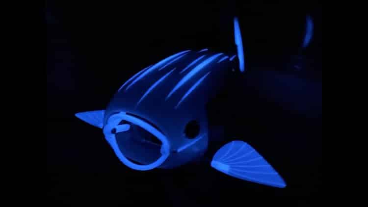 Gillbert 3D Microplastic Filter Fish Glowing in the Dark