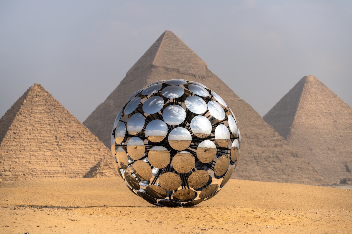 Art Installation in Front of the Pyramids in Giza
