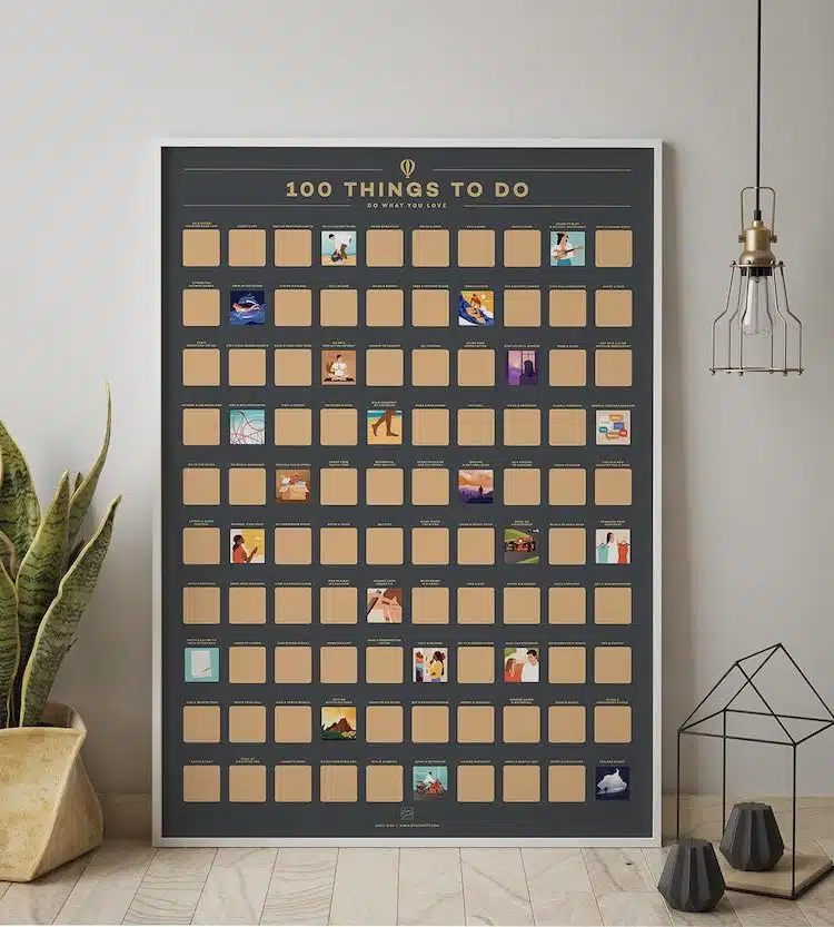 100 things to do scratch off poster bucket list