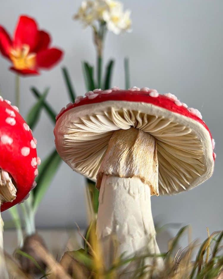 Mushroom Sculptures by Ann Wood of Woodlucker