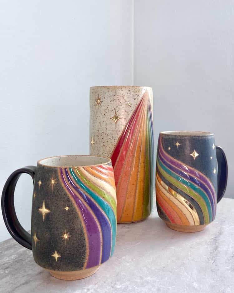 happy colorful ceramics painting