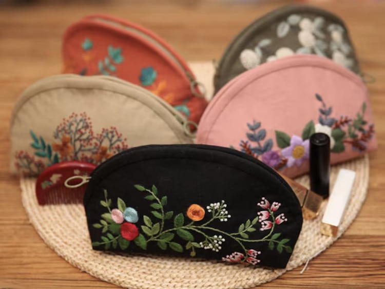 DIY Cosmetic Bag Embroidery Kit 