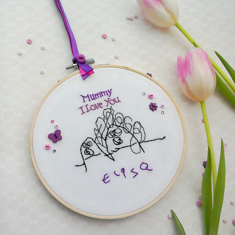 Embroidery of a Children's Drawing