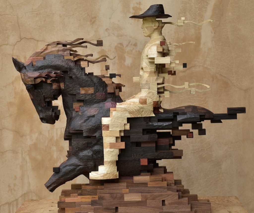 Wooden Sculptures Look Like They're Glitching Out