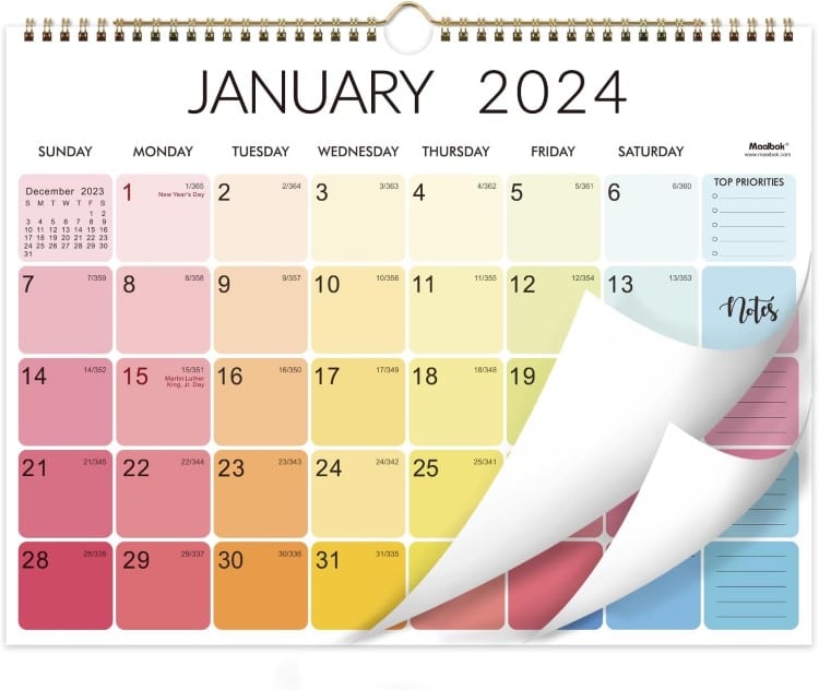 Paint Chip 2024 Calendar
