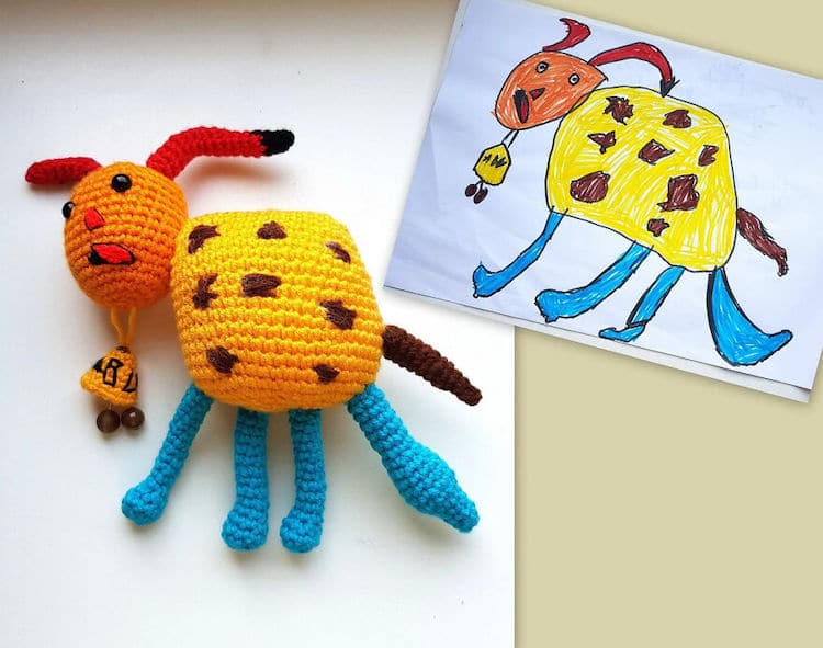 Crafter Crochets Adorable Dolls Based on Children's Drawings