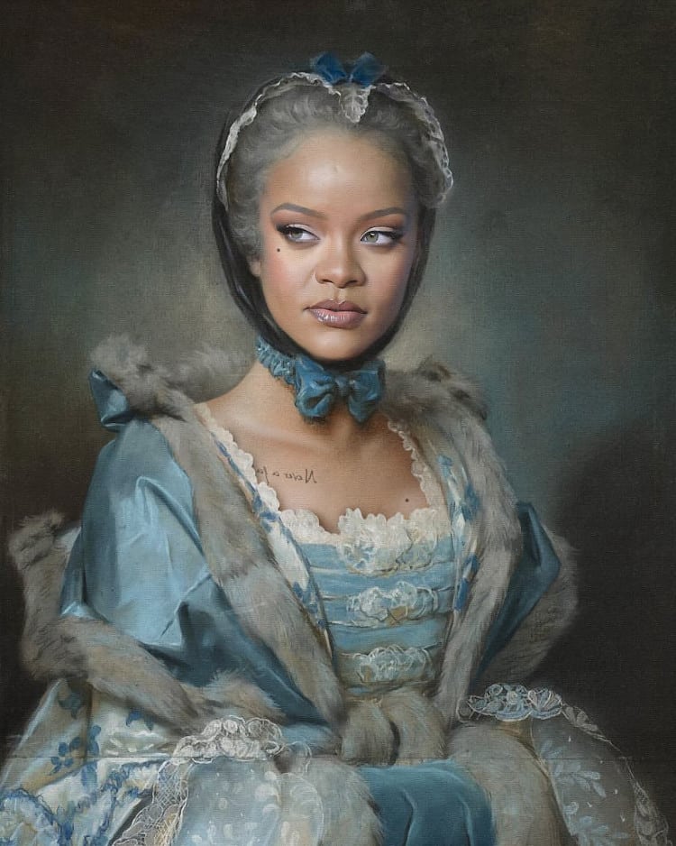 Rihanna as the Subject of a Classical Painting
