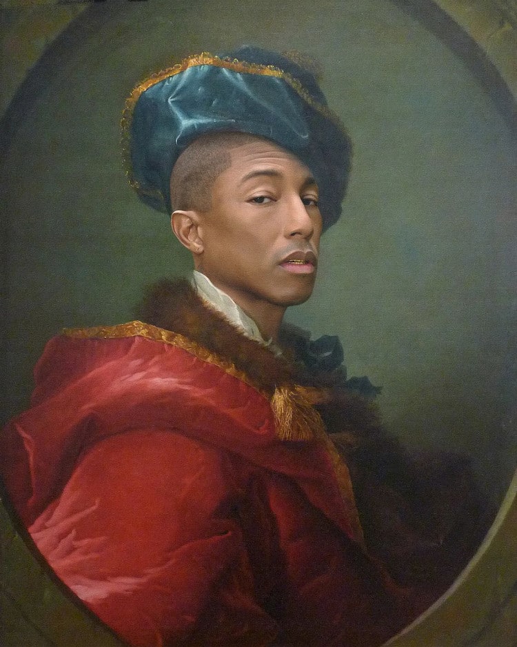 Pharrell Williams as the Subject of a Classical Painting