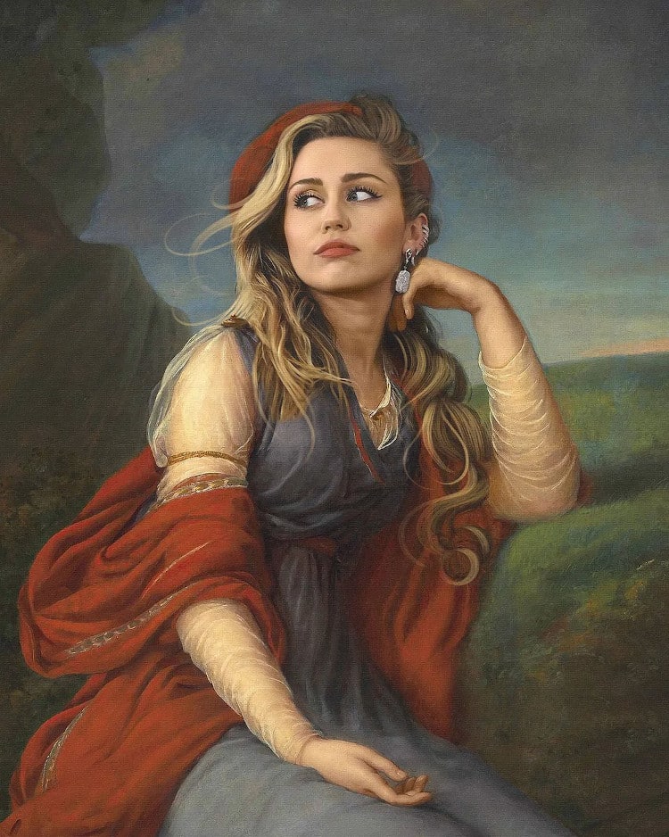 Miley Cyrus as the Subject of a Classical Painting