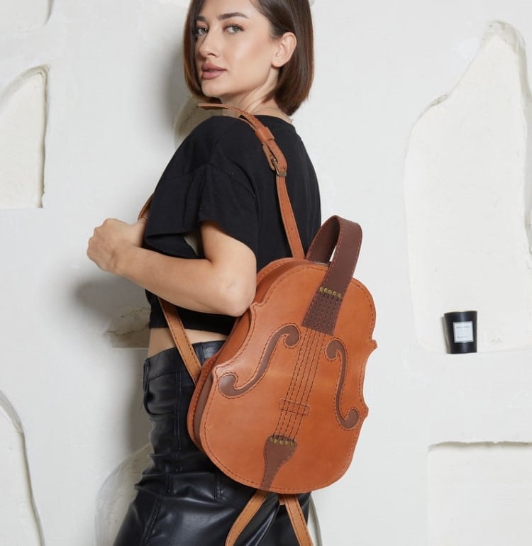 Leather Violin Backpack