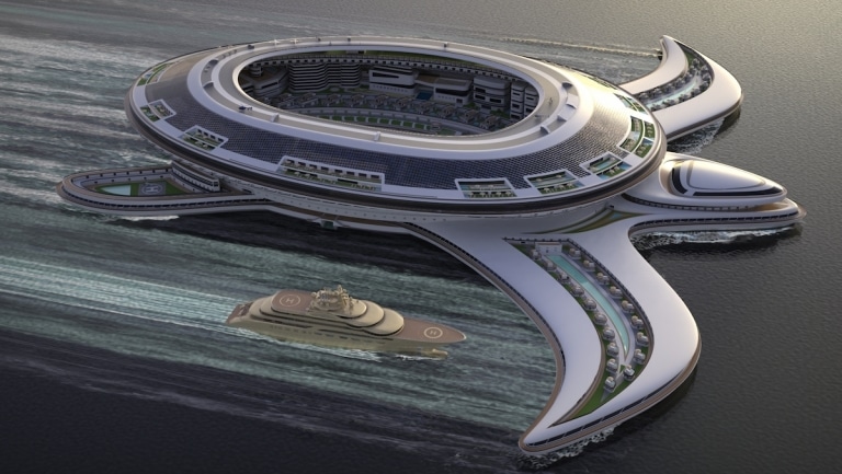 Turtle-Shaped Yacht Is A Floating City That Houses 60,000 People