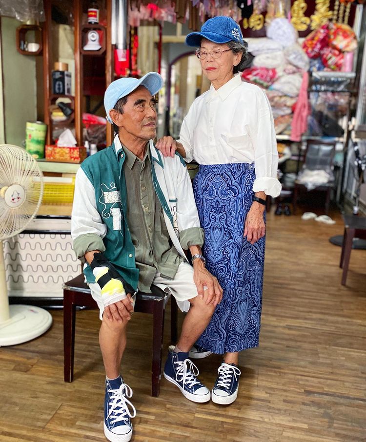 Elderly Couple Shoots Fashion Photos with Clothes Left at Their Laundromat